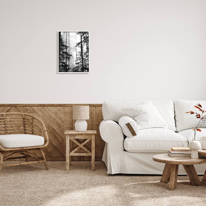 Stupell Forest Light Shining Through Tall Trees Landscape Photography Framed Wall Art