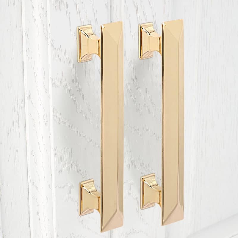 Utopia Alley Tristan Pull Handle - Decorative Cabinet Gold Drop Pull Handles, 3.75" Center to Center