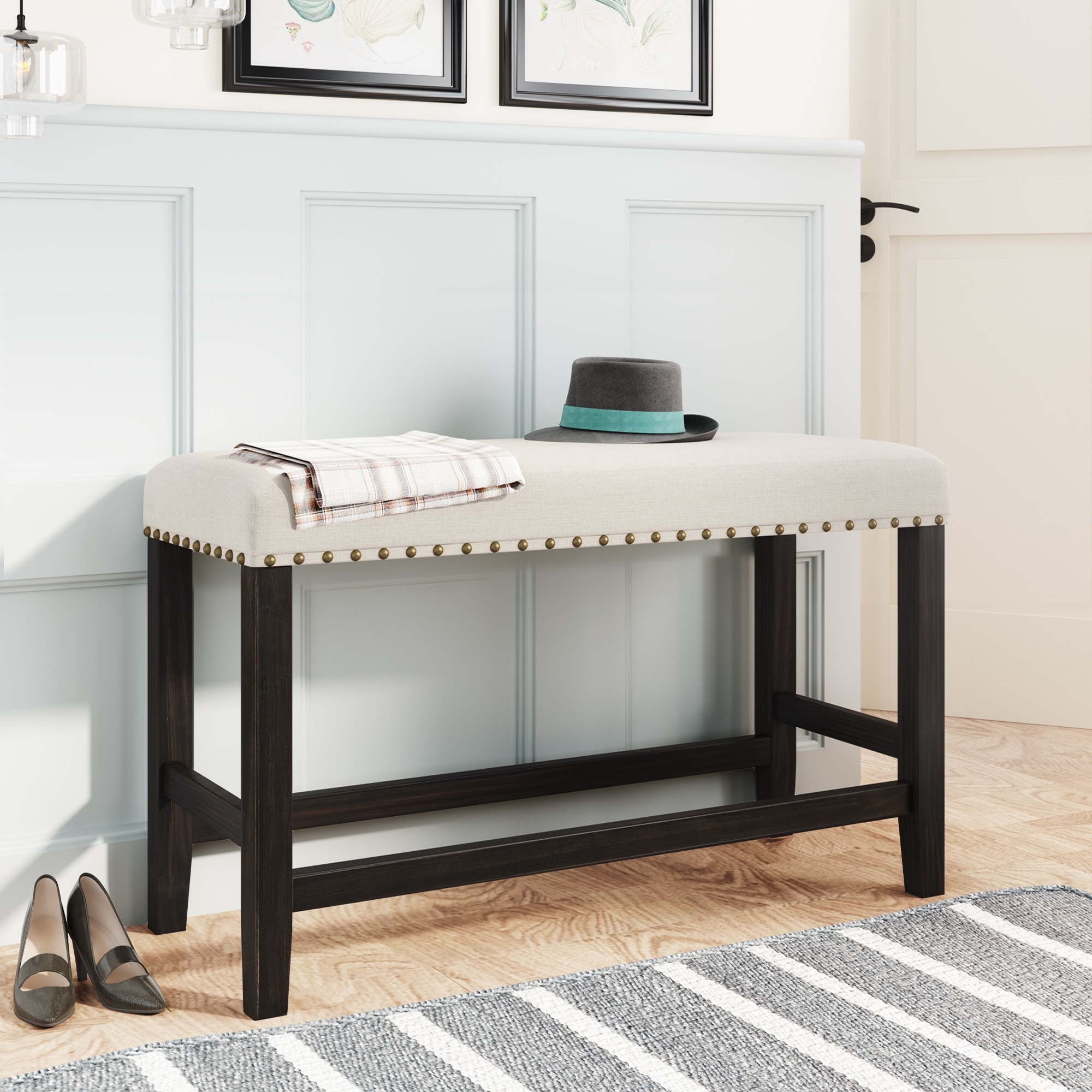 Upholstered dining 2025 bench with storage