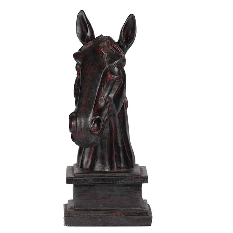 Horse Head Tabletop Statue - 11" - Black