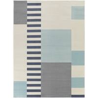 Merril Mid-century Modern Color Block Shag Area Rug - Bed Bath & Beyond ...