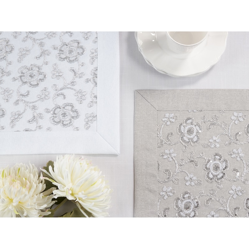 Floral Design Placemats (Set of 4) - 14"x20"