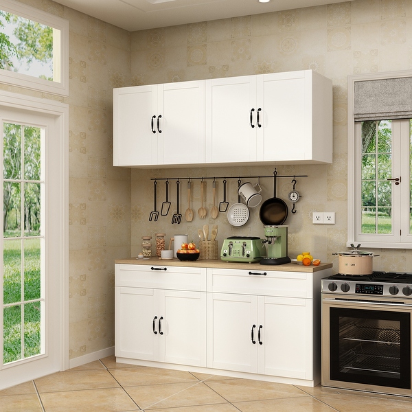 2 Piece 63 Wooden Garage Storage Cabinet Kitchen Sideboard Pantry On Sale Bed Bath Beyond 36741774