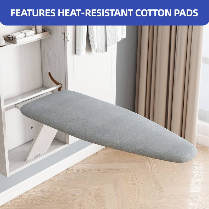 Moasis 47.2 Inch Wall Recessed Ironing Board Cabinet with 4 Storage Shelves