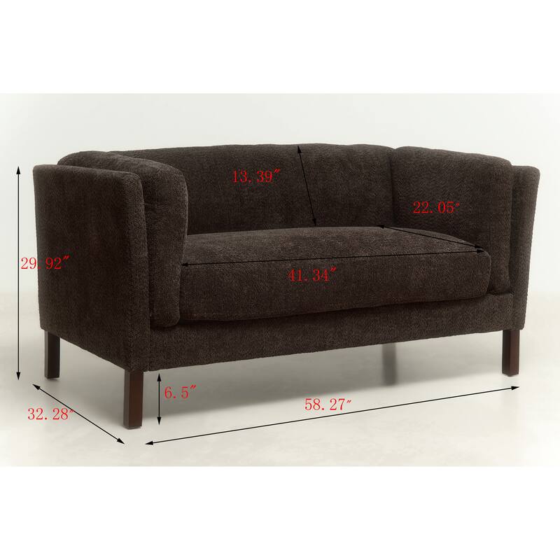 Christopher Knight Home - Chenille Upholstered Loveseat Sofa with Removable Cushion 58.3" Accent Sofa