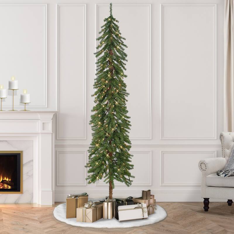 Puleo International 7 ft. Pre-Lit Alpine Artificial Tree - Green