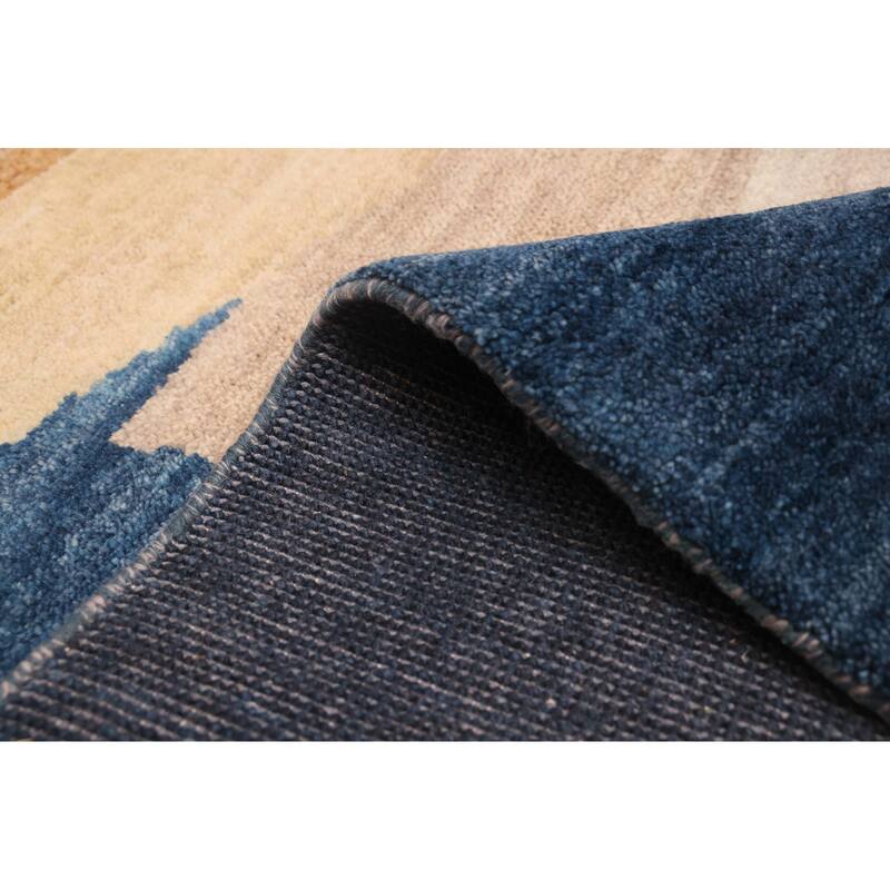 ECARPETGALLERY Hand-knotted Peshawar Ziegler Dark Blue Wool Rug - 5'0 x 6'11