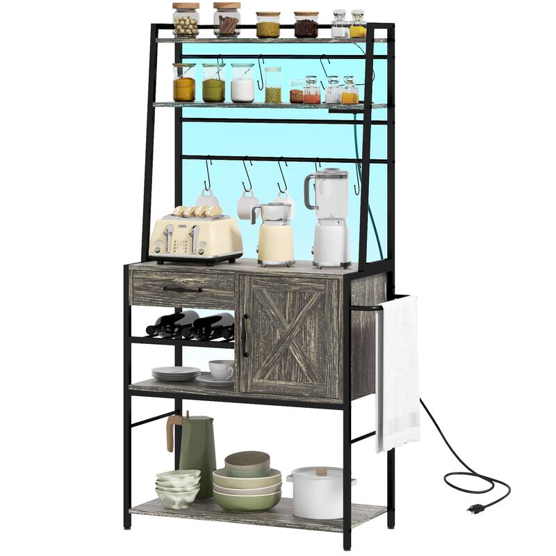 Coffee Bar with Storage Shelves
