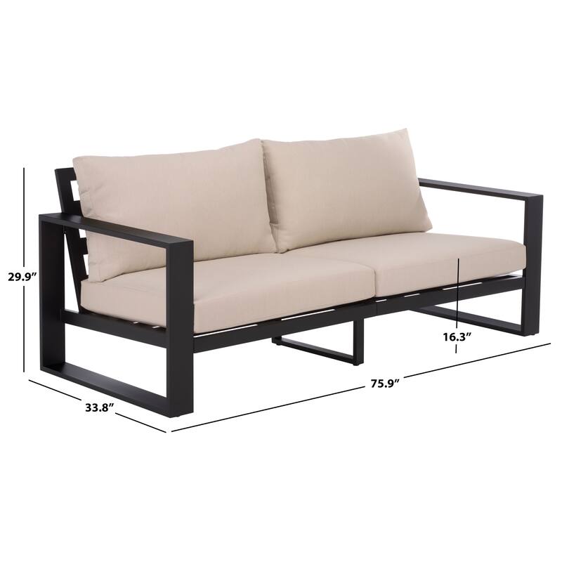 SAFAVIEH Outdoor Living Fash Aluminum Sofa - 76"W x 34"D x 30"H