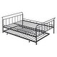 preview thumbnail 18 of 40, Metal Daybed with Trundle Bed and Curved Handle