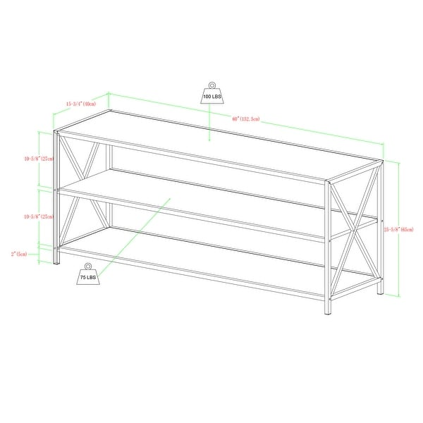 Carbon Loft Hattie 60-inch X-frame Bookshelf