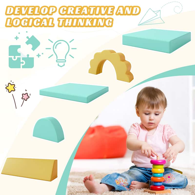 Foam Climbing Blocks Convertible Sofa ,Kids Play Couch, Indoor Climbing Structure for Toddlers, Infant, Kids, Pre-school