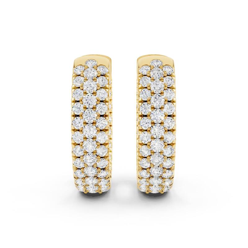 Vault Classic 2.00ct TW Natural Diamond 3-Row Hoop Earrings (I VS2)