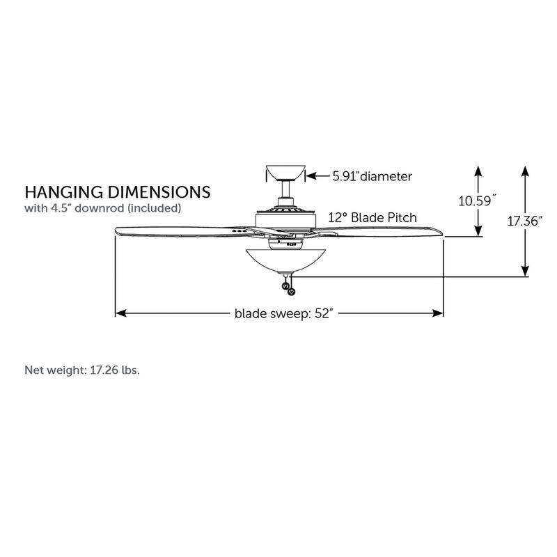 Fanimation Aire Deluxe 52 inch Indoor Ceiling Fan with LED Bowl Light Kit - Dark Bronze