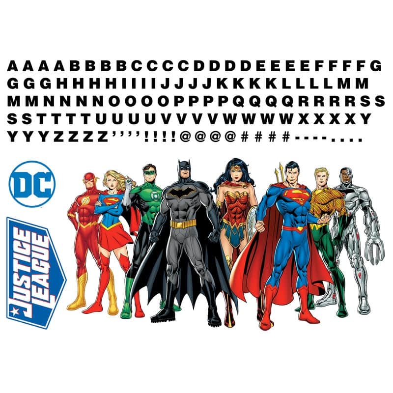 Justice League Peel And Stick Giant Wall Decals With Alphabet​ by RoomMates