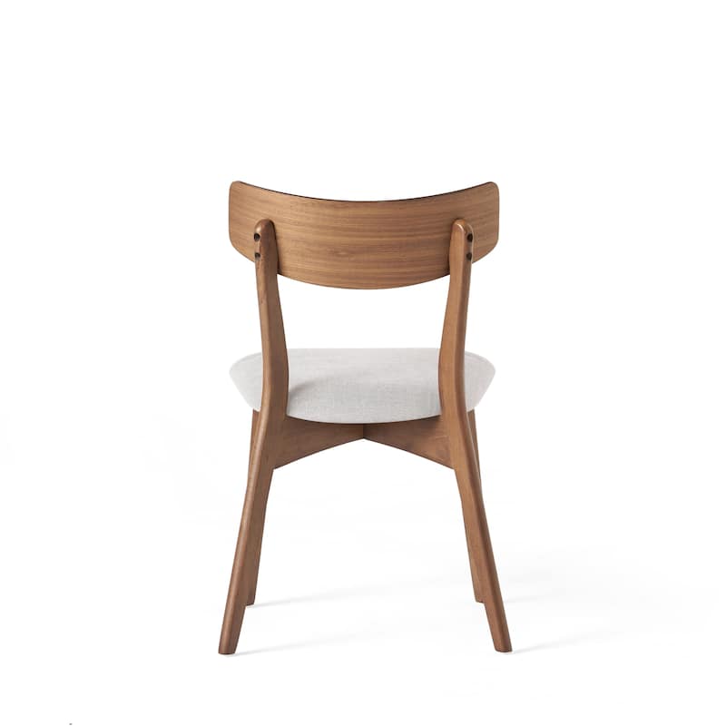 Chazz Mid-Century Modern Upholstered Rubberwood Dining Chairs (Set of 2) by Christopher Knight Home