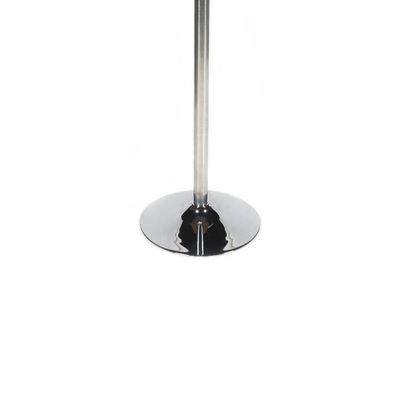 Dexo Bar Height Table, 30 Inch Espresso Brown Round Top, Chrome Steel
