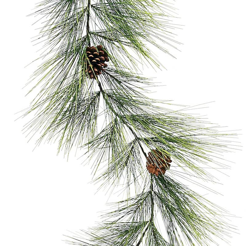72" Long Leaf Pine Garland - Green