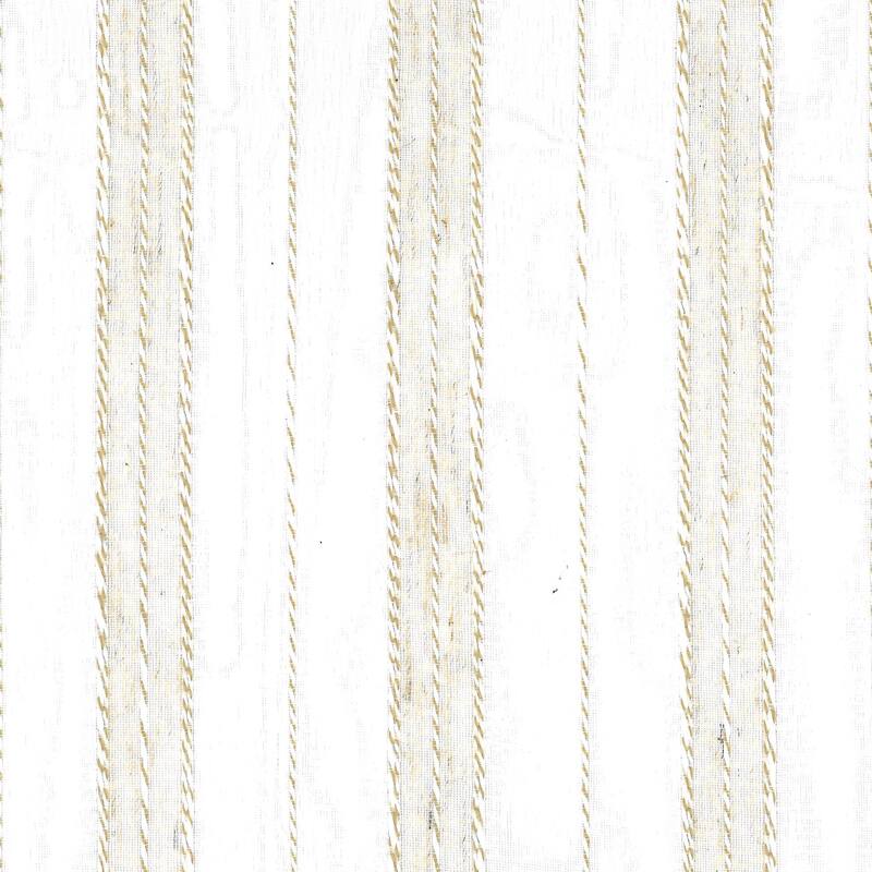 Elrene Linen Stripe Rod Pocket Sheer Kitchen Curtain Tier Set of Two