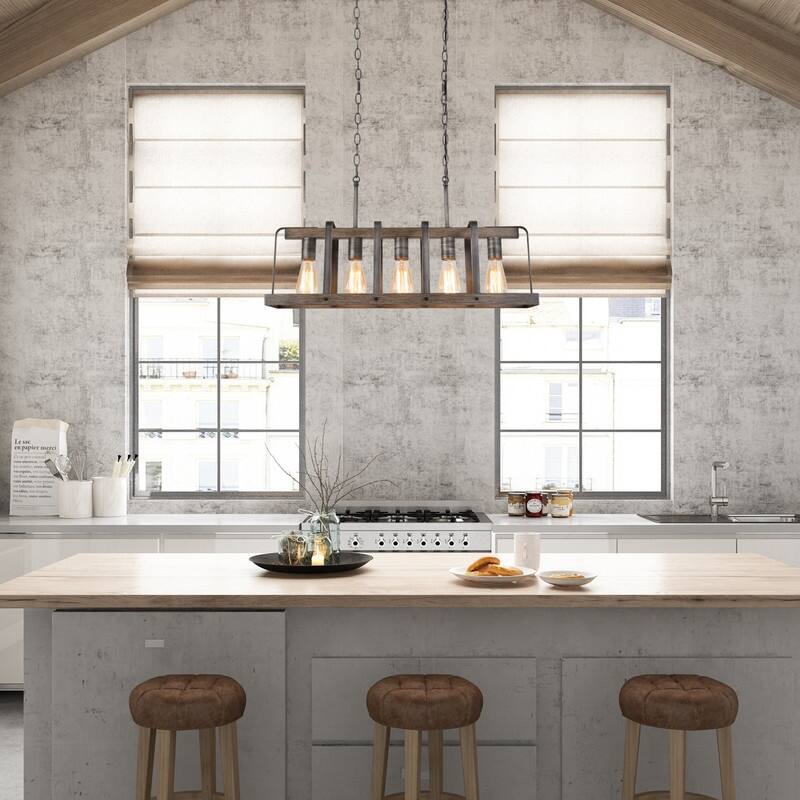 Farmhouse 5-Light Island Chandelier for Kitchen Island