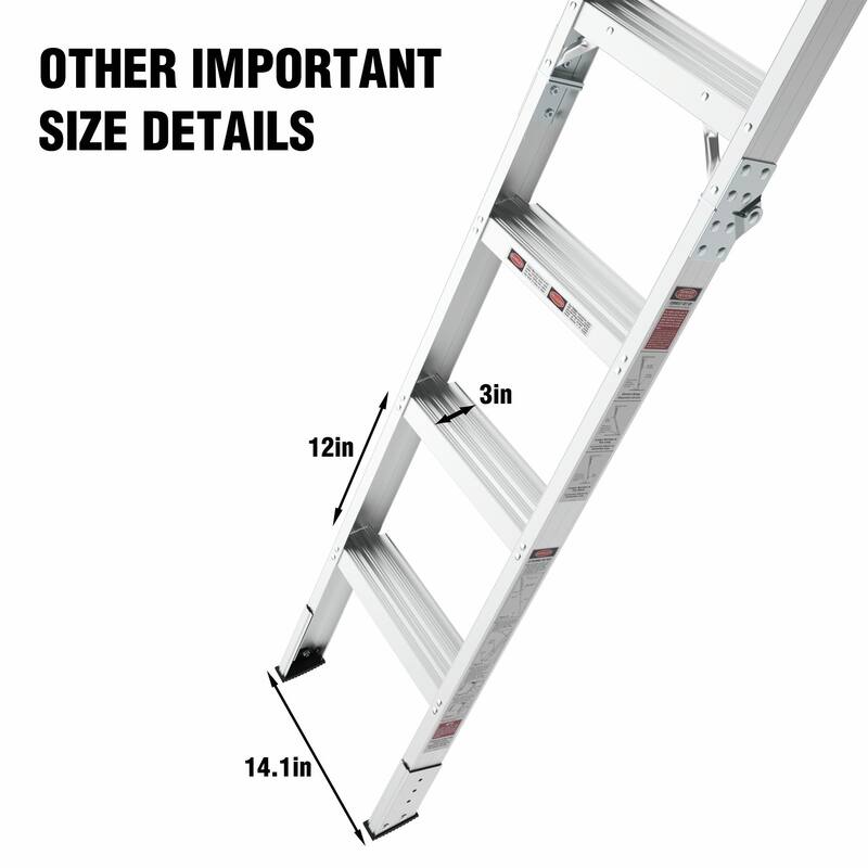 Aluminum Attic Ladder: 350-Pound Capacity, Fits 22 1/2" x 54" Opening, Suitable for 7-10ft Ceilings