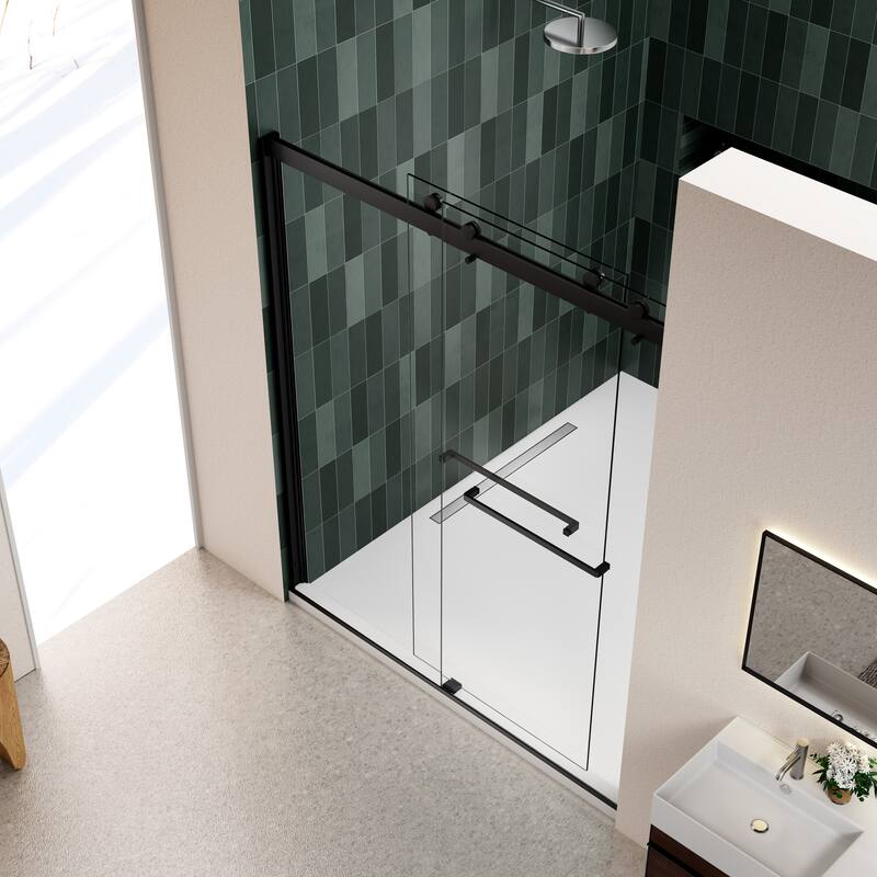 60"W x 74"H Frameless Double Sliding Shower Door with 5/16" Tempered Glass - 60'' x 74''