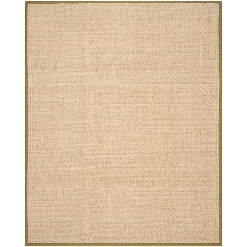 SAFAVIEH Natural Fiber Zymryd Basketweave Seagrass Rug - 8' x 10' - Natural/Olive