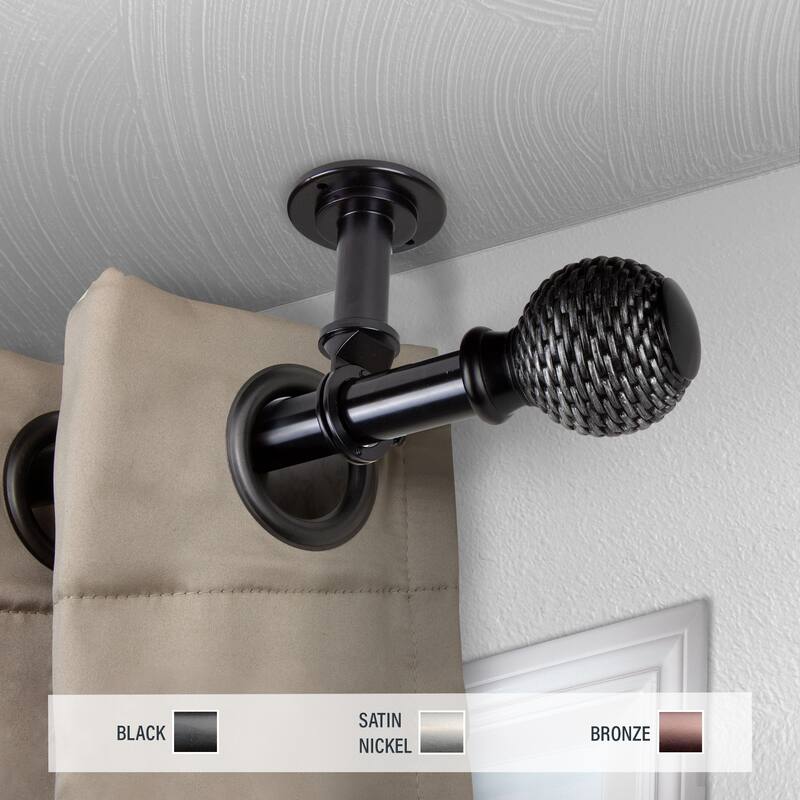InStyleDesign Kray 1 inch Diameter Ceiling Curtain Rod/ Room Divider - 120 to 170 inches - Black