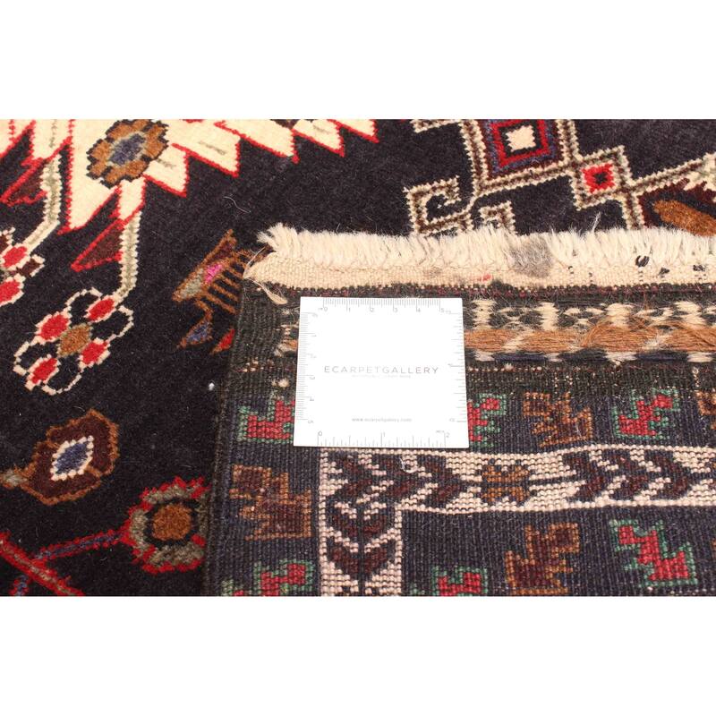 ECARPETGALLERY Hand-knotted Teimani Black Wool Rug - 3'1 x 4'5