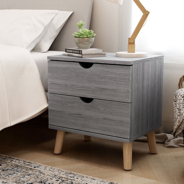 Distressed cheap grey nightstand