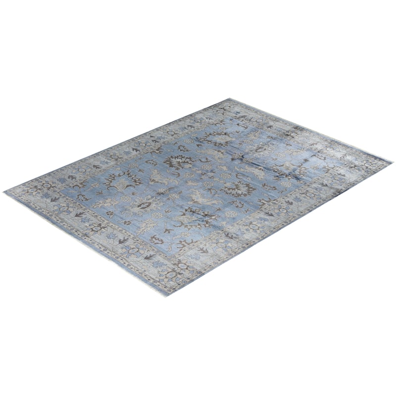Modern One-of-a-Kind Hand-Knotted Area Rug - Purple, 9' 1" x 12' 1" - 9' 1" x 12' 1"