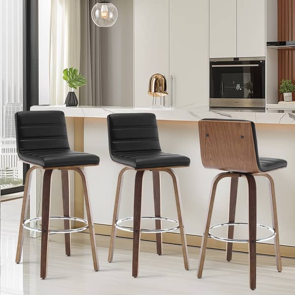 slide 2 of 200, 26"/29" Faux Leather Swivel Bar/Counter Stools, Set of 2/3