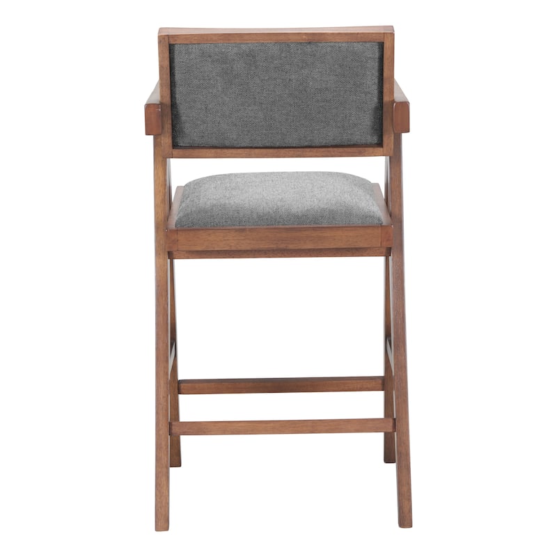 Delhi Counter Stool Gray & Walnut