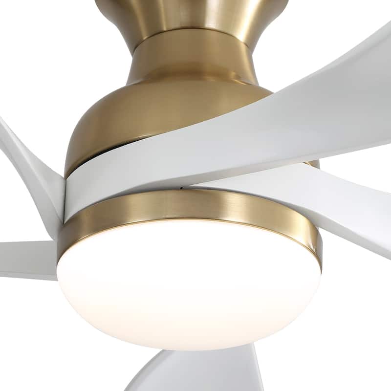 42“/52"/60"/48" Noiseless Walnut Wood Ceiling Fan with Remote Control, Integrated Light Optional