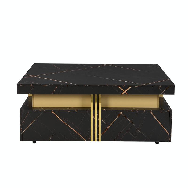 Modern Square Storage Coffee Table With 4 Drawers