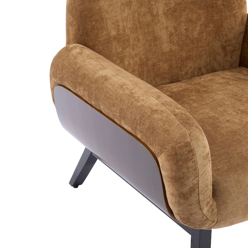 Christopher Knight Home - Modern Upholstered Accent Arm Chair with Round Arms and Solid Wood Legs