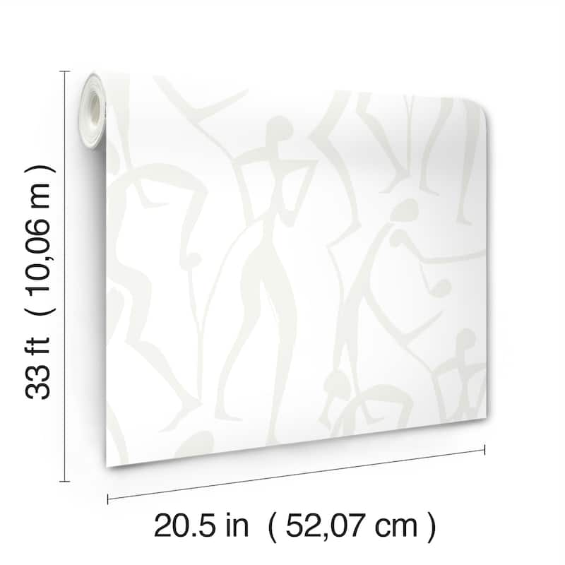 York Wallcoverings Joyful Dancers Pearl Wallpaper