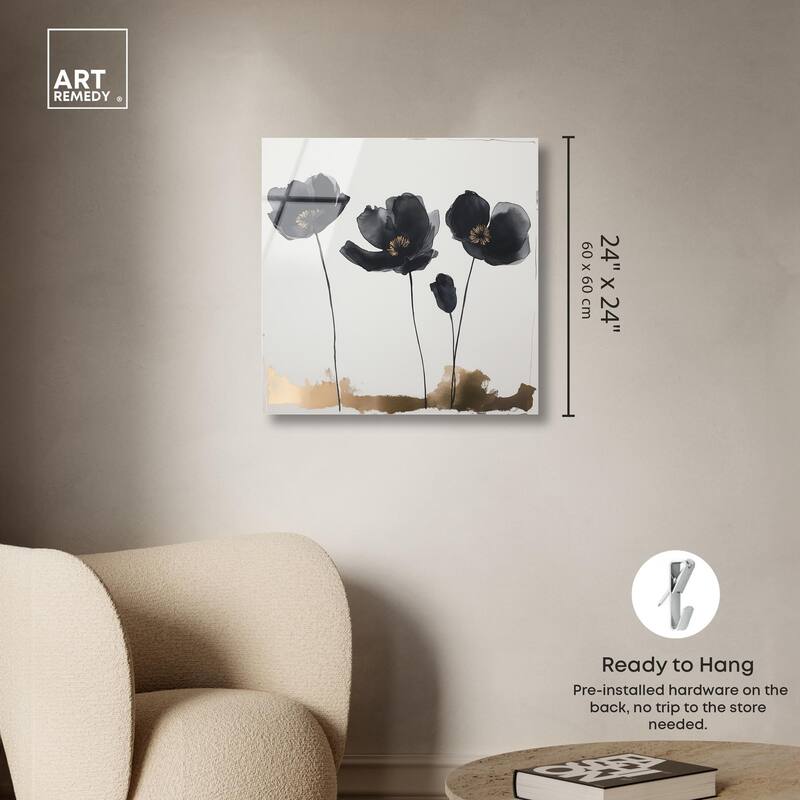 Nocturnal Flowers I Acrylic by Art Remedy, Ready to Hang