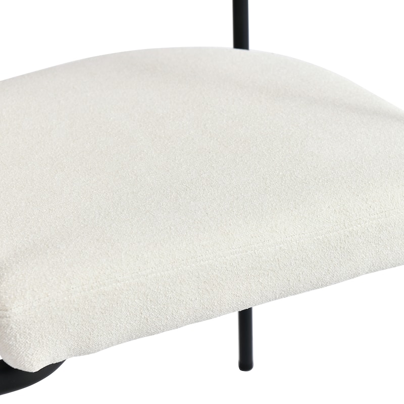 Boucle 25" Upholstered with Curved Backrest Dining Chairs