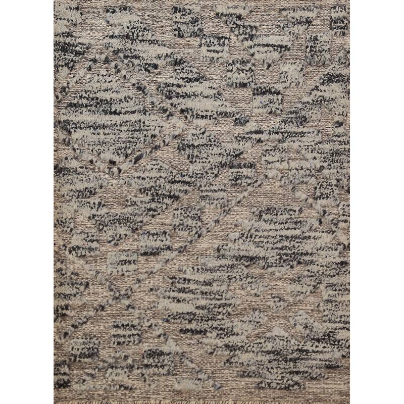 Modern Moroccan Abstract Foyer Rug Hand-Knotted Wool Carpet - 2'0"x 3'0"