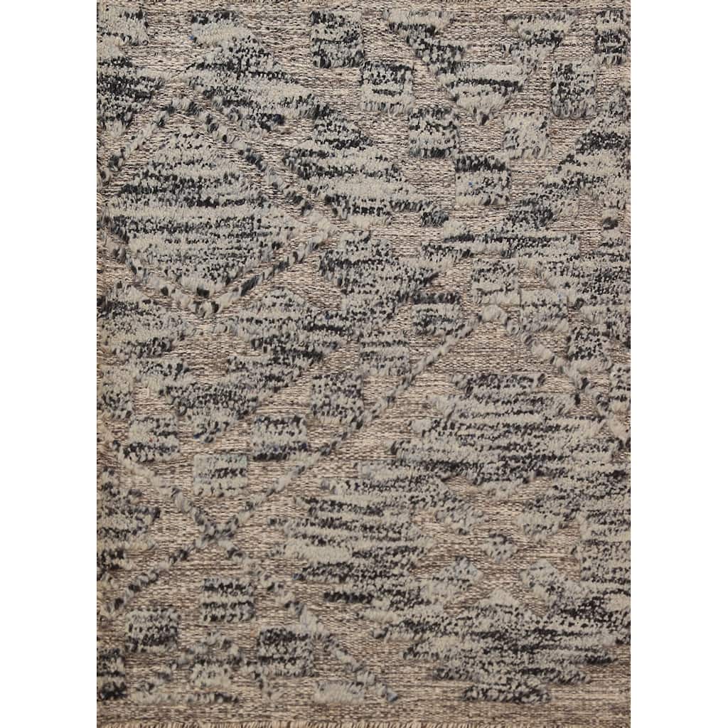 Modern Moroccan Abstract Foyer Rug Hand-Knotted Wool Carpet - 2'0"x 3'0"
