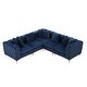 preview thumbnail 9 of 9, Large L-Shaped Modular Sofa, 5-Seat Velvet Sectional Couch
