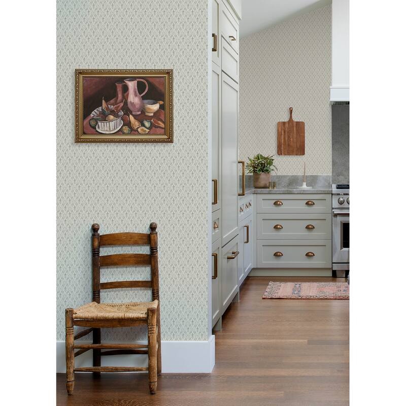 Chris Loves Julia x A-Street Prints Tillie Sage Diamond Floral Wallpaper