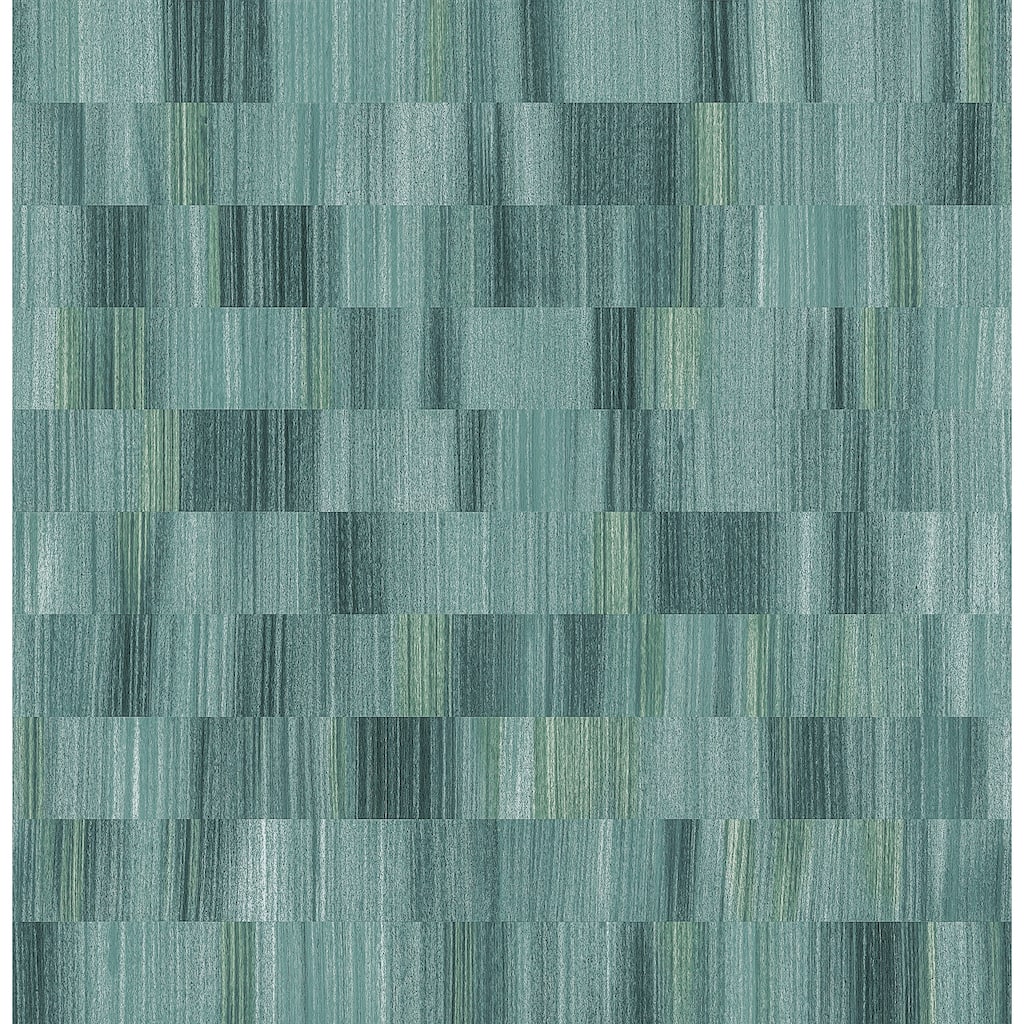 Sarah + Ruby Flicker Teal Horizontal Textured Stripe Wallpaper