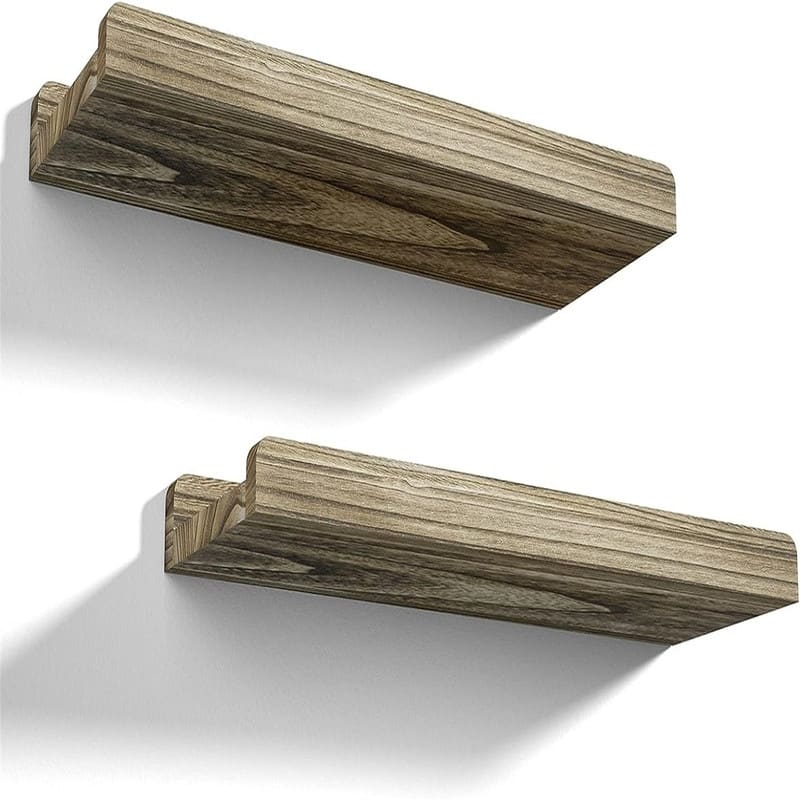 Floating Shelves Wall Mounted Set of 2 17 Inch - 17.2"D x 6.9"W x 2"H - Carbonized Black