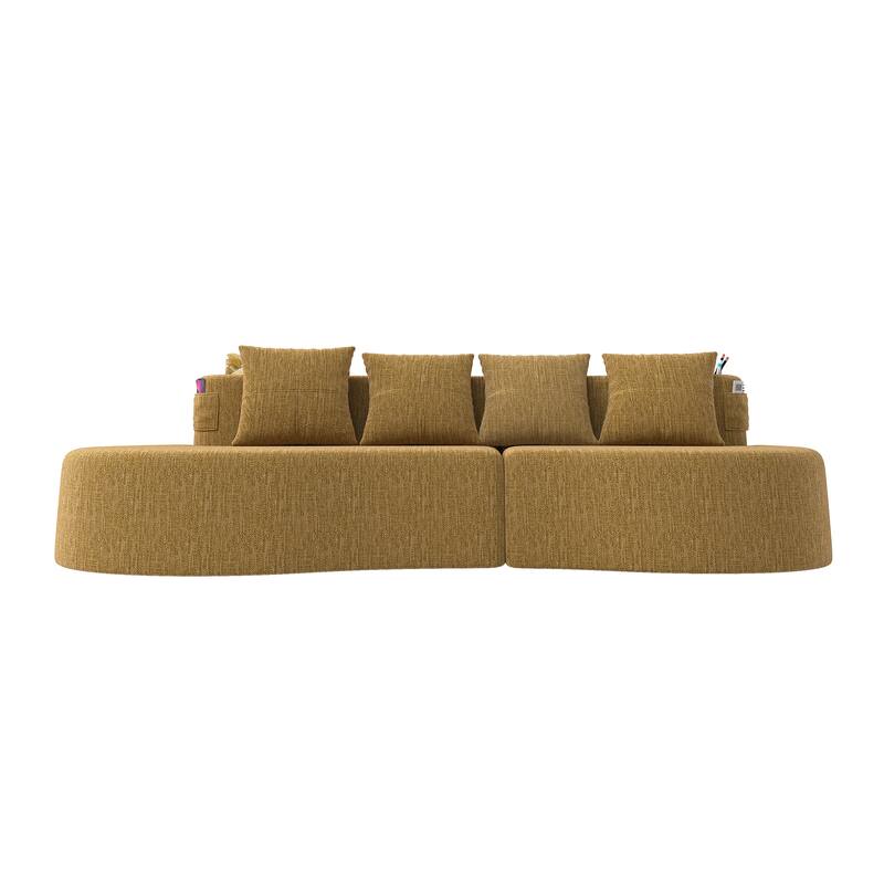Modern Curved Sectional 3 Seat Minimalist Elegant Half Moon Sofa Compressed Modular Sectional Sofa for Living Room, Office