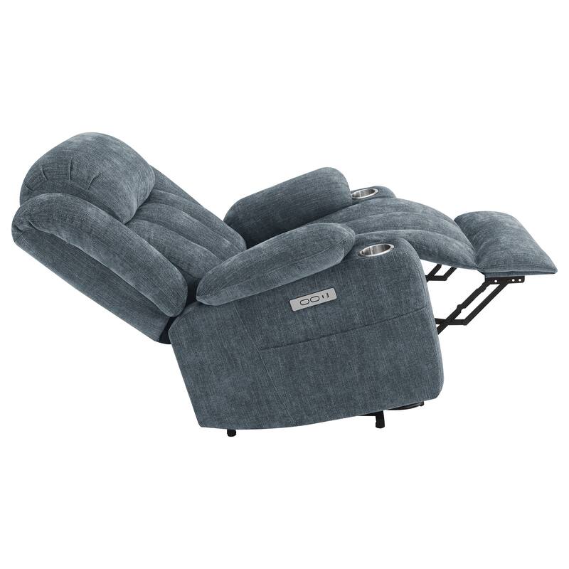 Beca Slate Blue Upholstered Power Lift Recliner