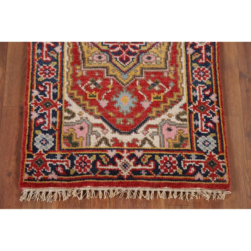Geometric Heriz Serapi Accent Rug Handmade Traditional Wool Carpet - 2'0" x 3'0"