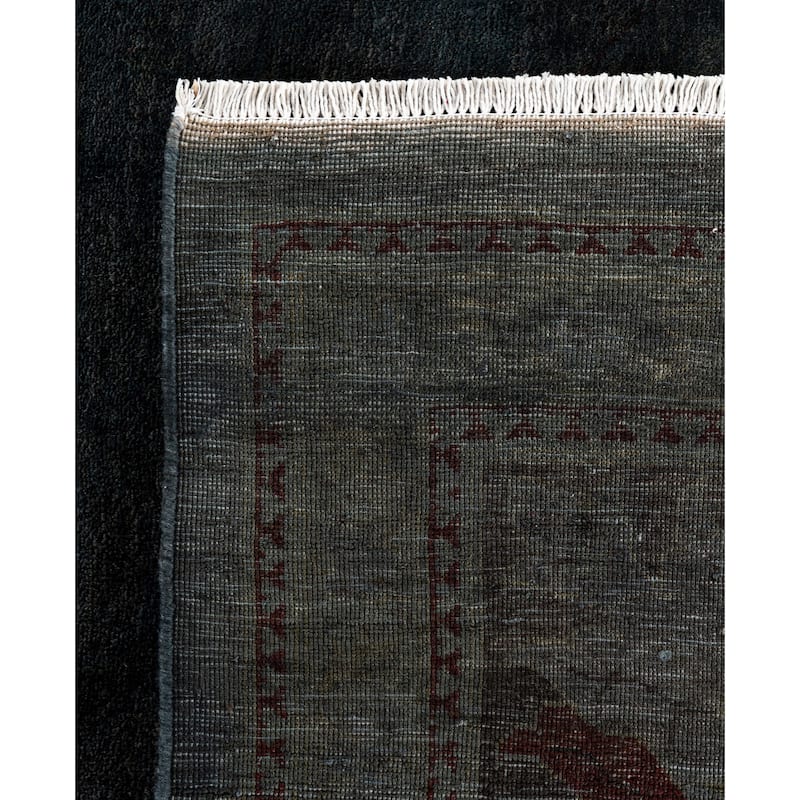 Overdyed One-of-a-Kind Hand-Knotted Area Rug - Black - 10' 1" x 13' 6"