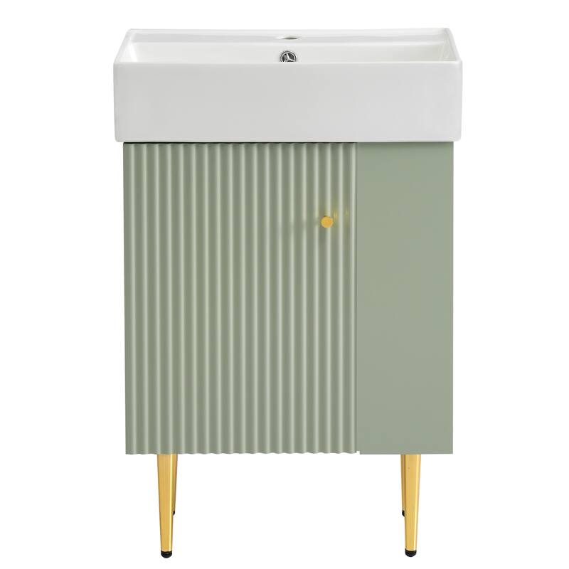 GDFStudio - Aria Modern Bathroom Vanity Combo Cabinet with Single Ceramic Sink